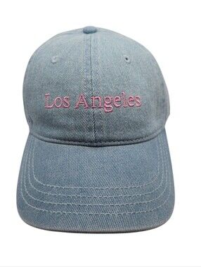 The Accessory Collective Womens Pink Embroidered Los Angeles Denim Hat
